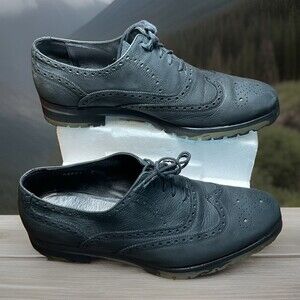 DONALD PLINER Suede Leather Lace Up Wingtip Casual Shoes Men 9 Black MARTY